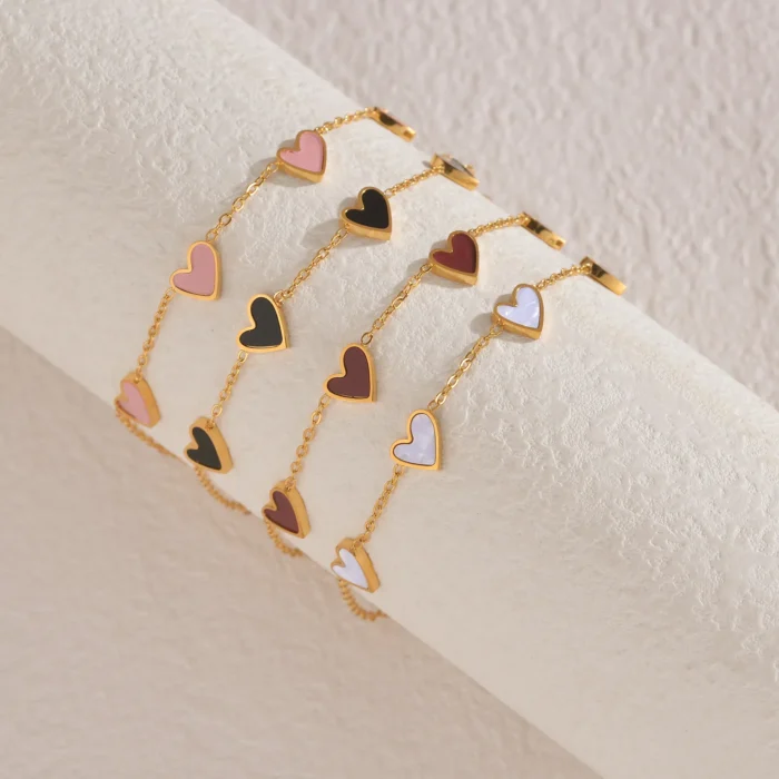 Ins Love Bracelet Stainless Steel Dripping Heart Bracelet Fashion Valentine's Day Jewelry Gift - Image 1