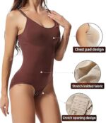Tummy Control Body Shaper Seamless Sculpting Snatched Waist Body Suit - Image 2