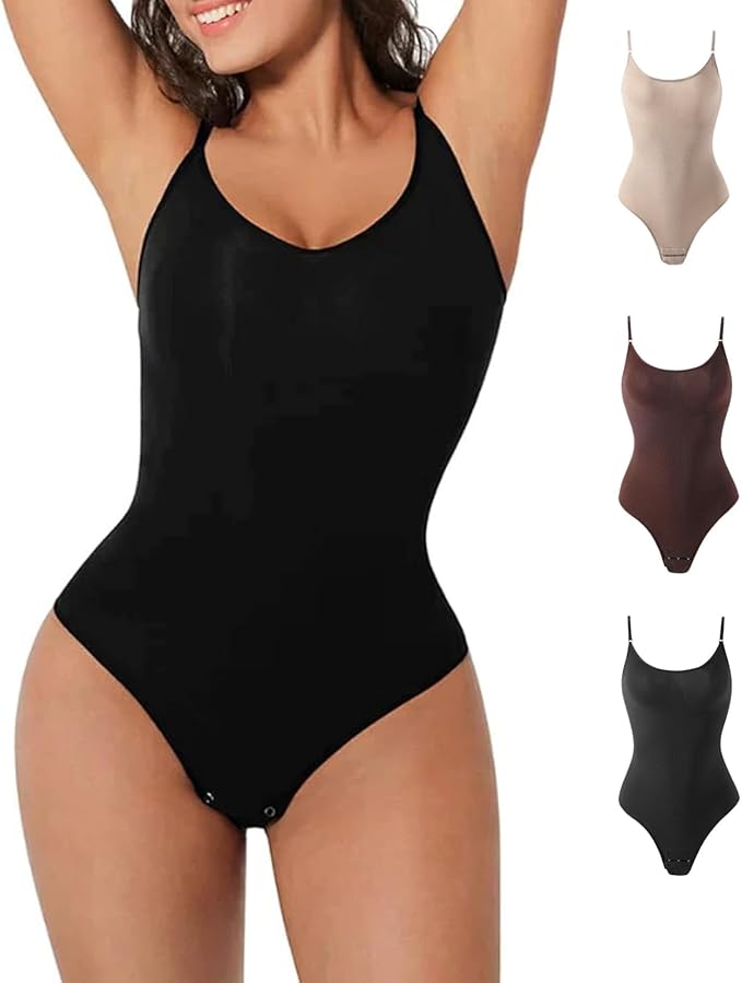 61INSYx2noL._AC_SX679_.jpg Tummy Control Body Shaper Seamless Sculpting Snatched Waist Body Suit - Image 1