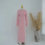Long Sleeved Robe With Slit Solid Color Wide Leg Pants Two-piece Set - Image 5