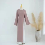 Long Sleeved Robe With Slit Solid Color Wide Leg Pants Two-piece Set - Image 3